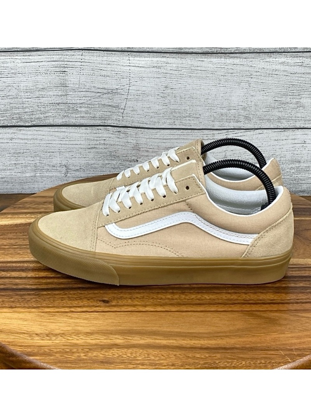 Vans Old Skool Sesame Tan Gum Suede Canvas Sneaker Women’s Shoe Size 9.5 Men’s 8